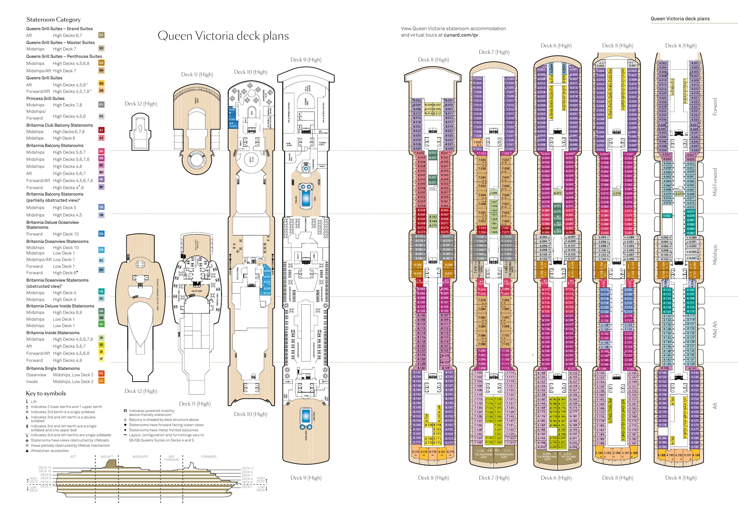 Queen Victoria, 2027-2029 deck plans, page 1 of 2 deck plan