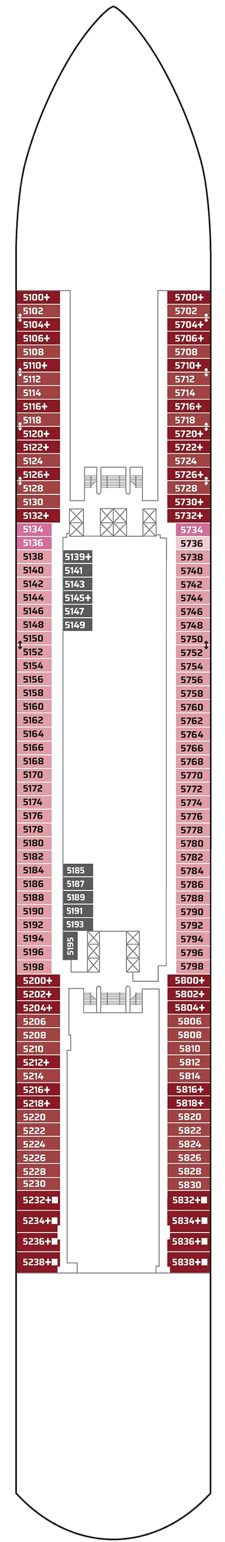Norwegian Aqua, Deck 5 deck plan