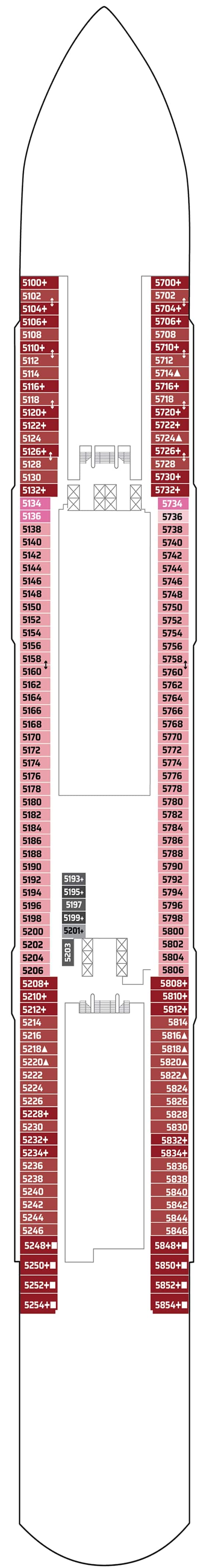 Norwegian Aura, Deck 5 deck plan