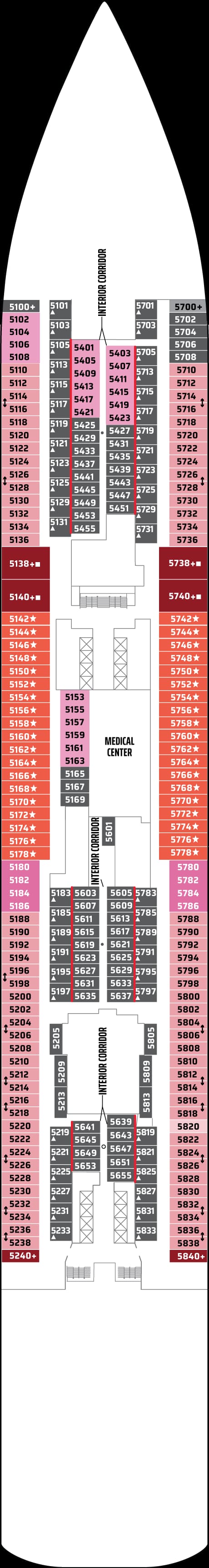 Norwegian Breakaway, Deck 5 deck plan