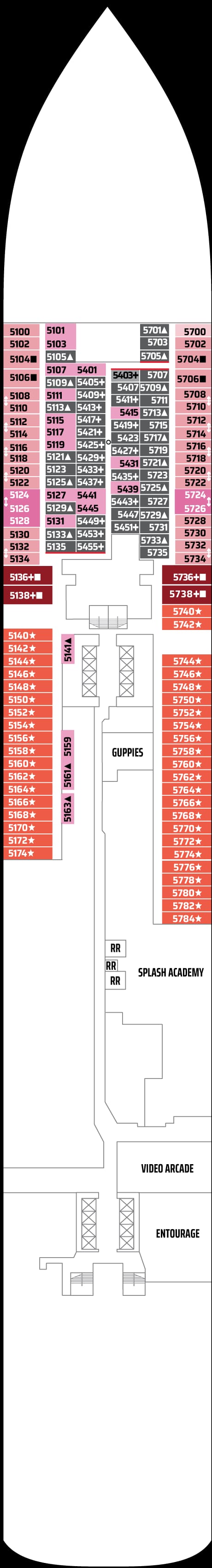 Norwegian Encore, Deck 5 deck plan