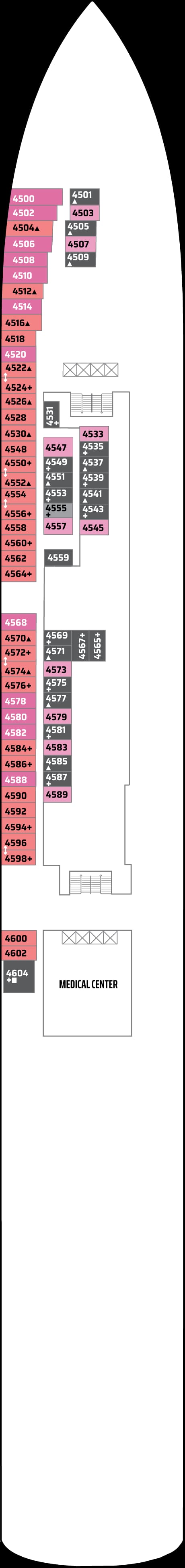 Norwegian Gem, Deck 4 deck plan