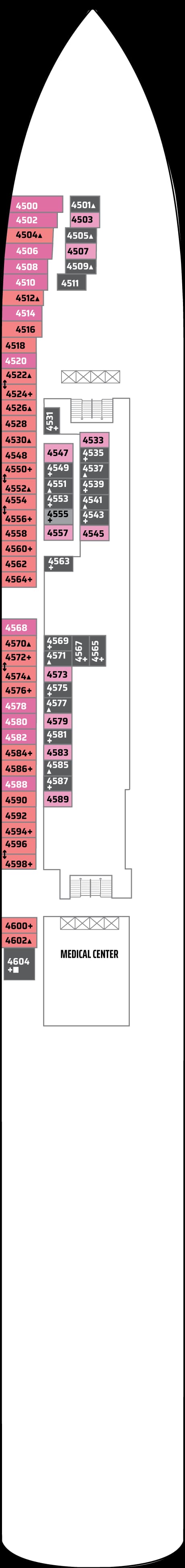Norwegian Jade, Deck 4 deck plan
