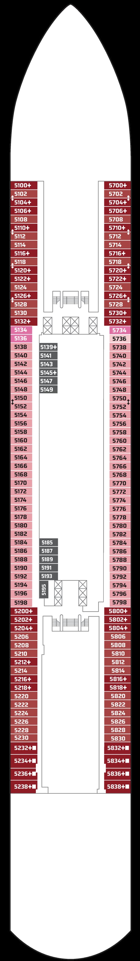 Norwegian Luna, Deck 5 deck plan