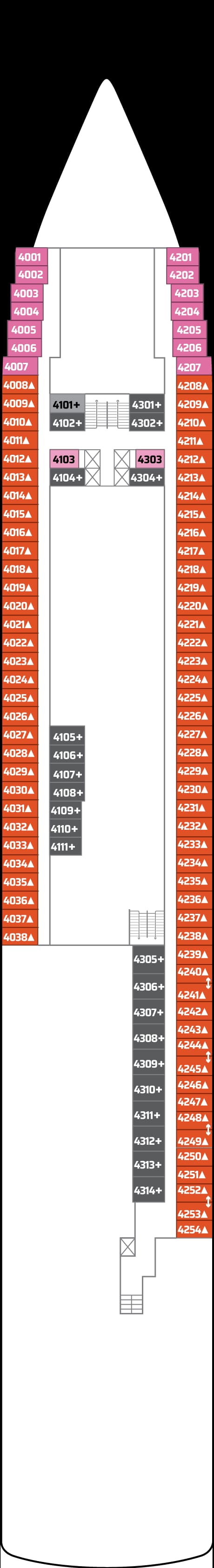 Norwegian Sun, Deck 4 deck plan