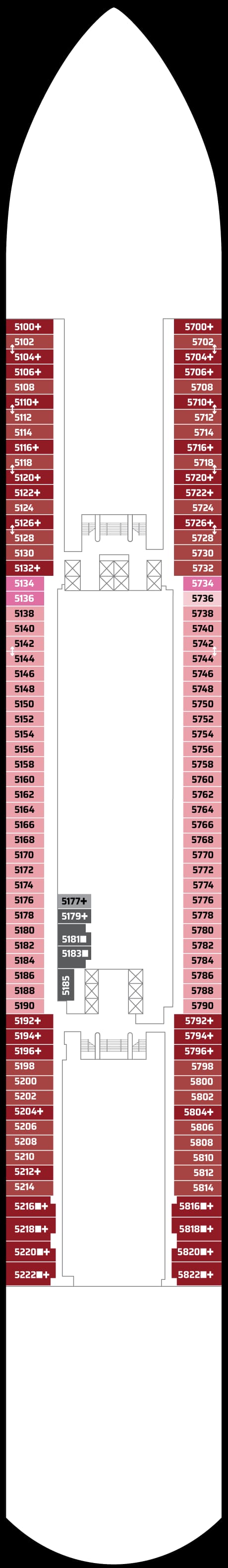 Norwegian Viva, Deck 5 deck plan