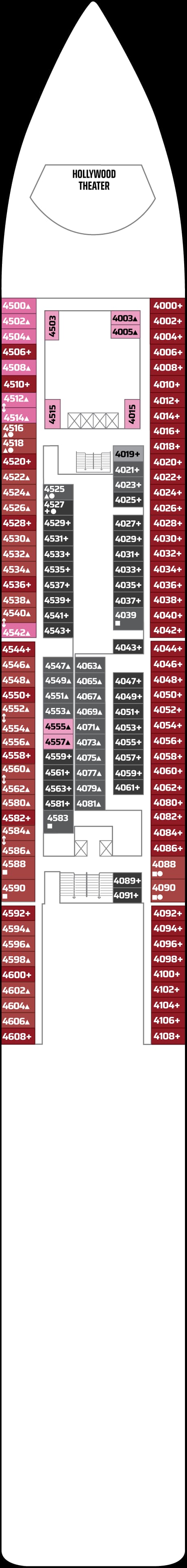 Pride of America, Deck 4 deck plan