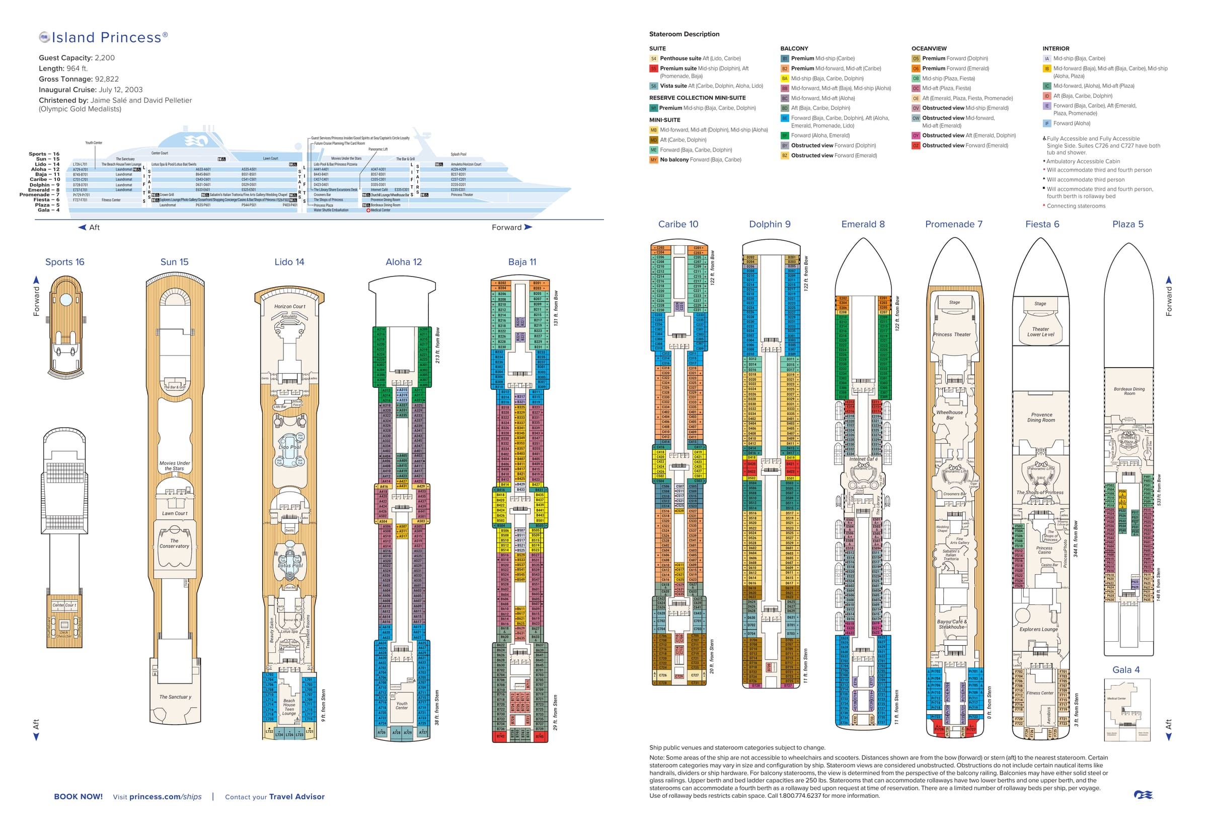 Island Princess, Deck plan (June 2026) deck plan