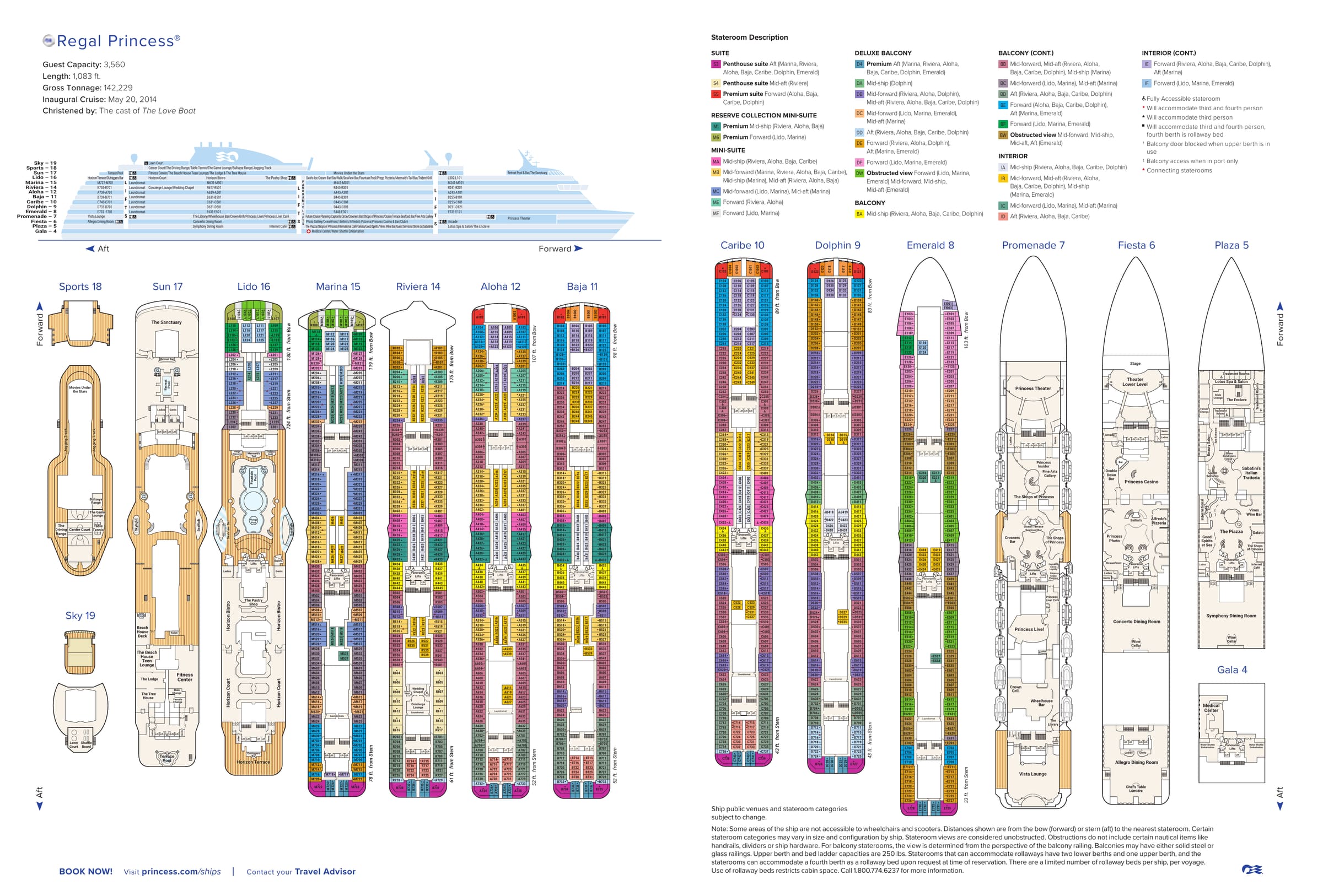 Regal Princess, Deck plan (June 2026) deck plan