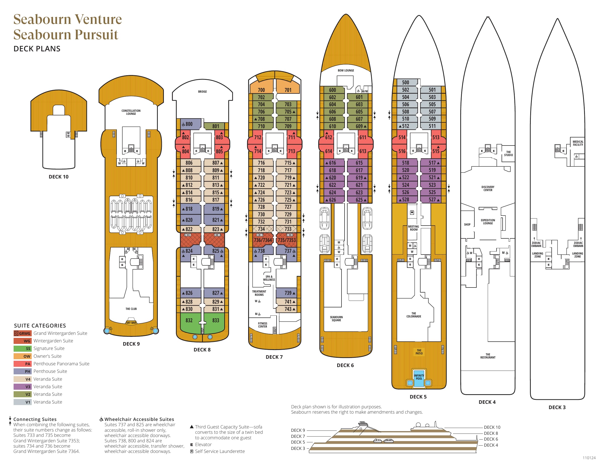 Seabourn Venture, Pursuit 110124 deck plan